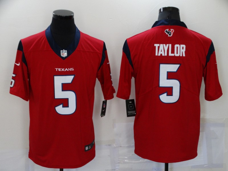 Men's Houston Texans Tyrod Taylor #5 Red Jersey
